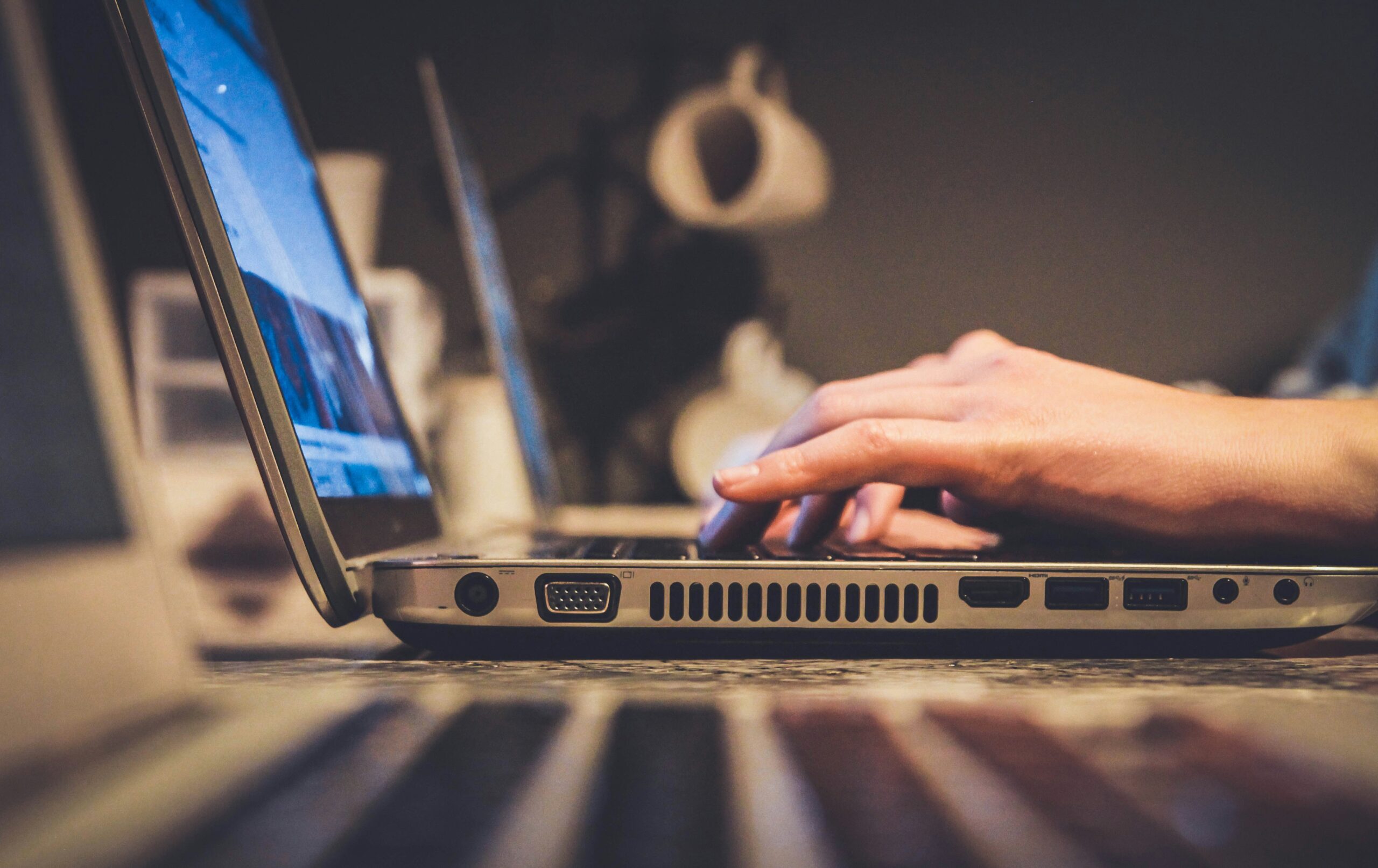 Person working on laptop