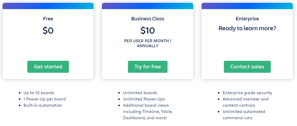 trello pricing