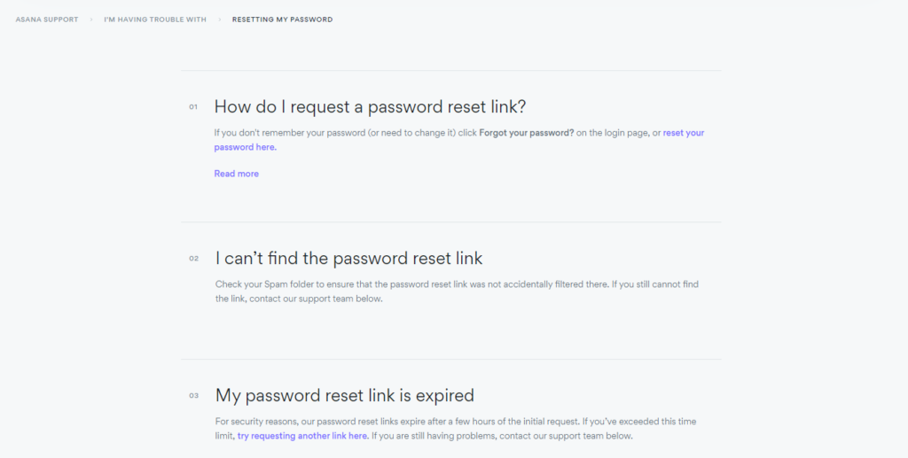 reset password