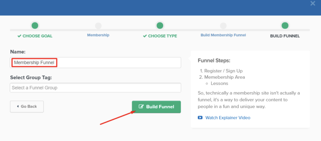 Build Membership Funnel