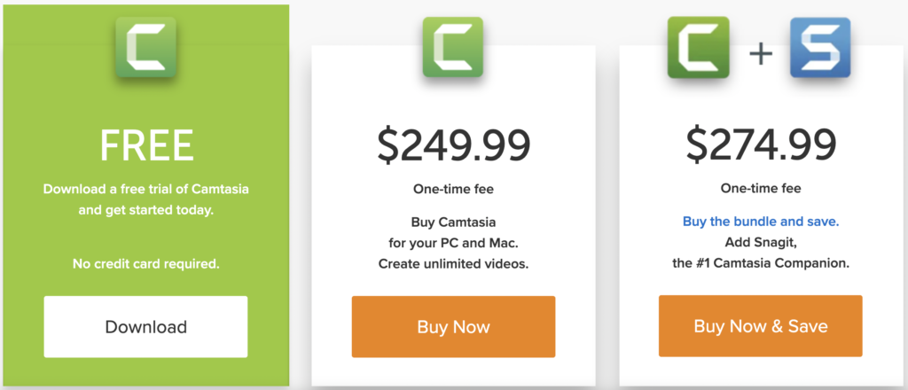 camtasia pricing