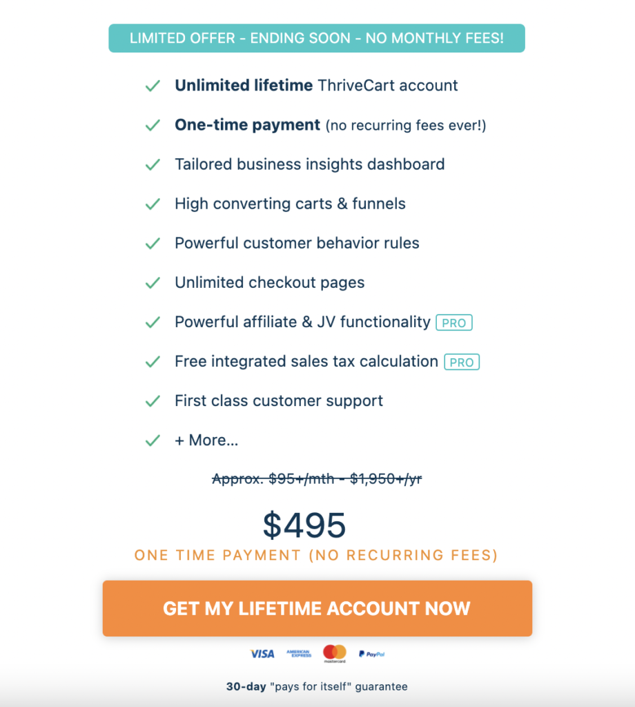 Thrivecart pricing