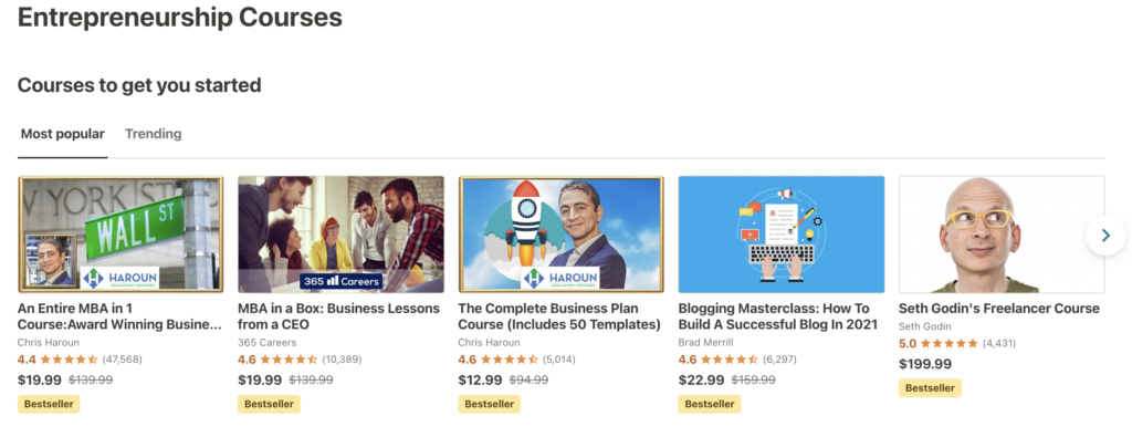 udemy courses